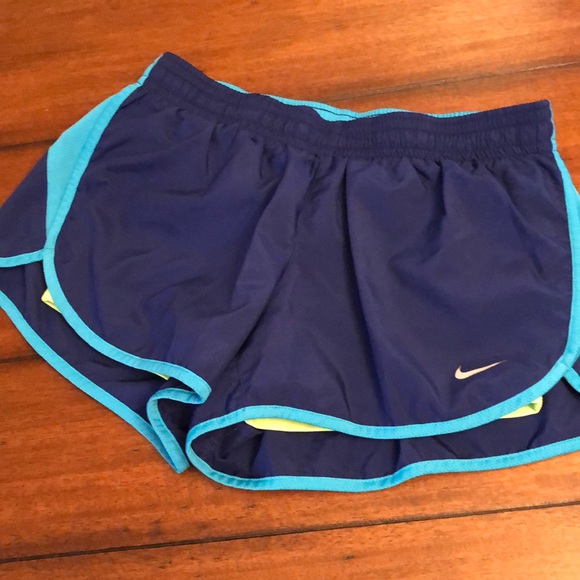 Nike Pants - Nike Dri-Fit Running Shorts -Blue, Aqua, Lime-Sz M